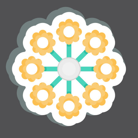 Sticker Lantanas. related to Flowers symbol. simple design editable. simple illustration