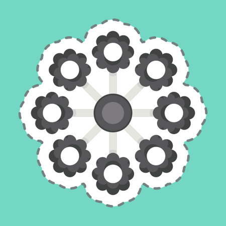 Sticker line cut Lantanas. related to Flowers symbol. simple design editable. simple illustrationのイラスト素材