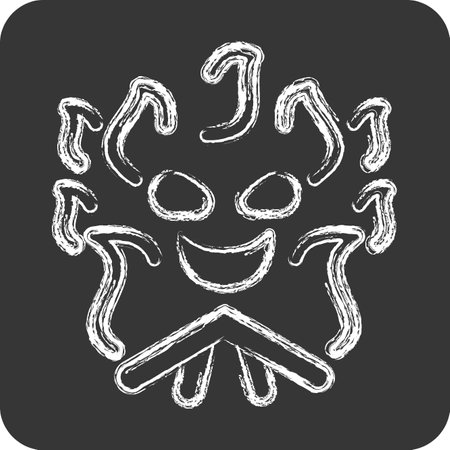 Icon Bonfire. related to Halloween symbol. chalk Style. simple design editable. simple illustrationのイラスト素材