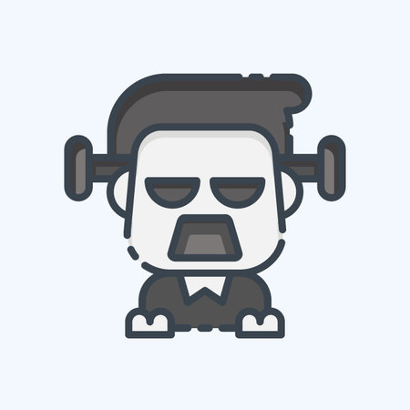 Icon Graveyard. related to Halloween symbol. doodle style. simple design editable. simple illustrationのイラスト素材