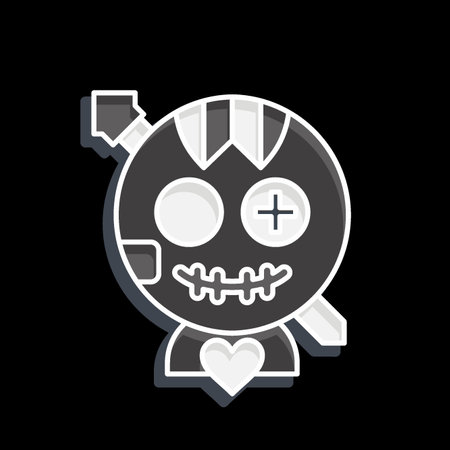 Icon Voodoo Doll. related to Halloween symbol. glossy style. simple design editable. simple illustrationのイラスト素材