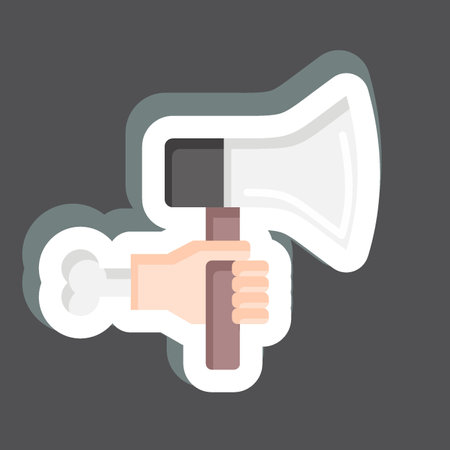 Sticker Axe. related to Halloween symbol. simple design editable. simple illustrationのイラスト素材