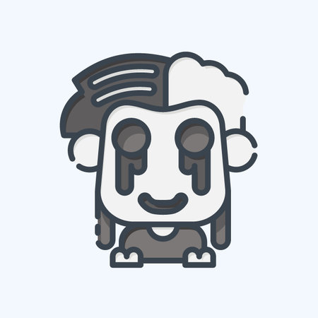 Icon Zombie. related to Halloween symbol. doodle style. simple design editable. simple illustrationのイラスト素材