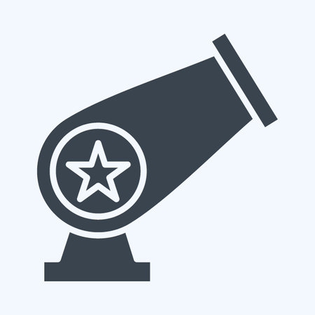 Icon Cannon. related to Amusement Park symbol. glyph style. simple design editable. simple illustrationのイラスト素材