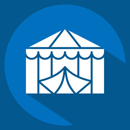 Icon Circus. related to Amusement Park symbol. long shadow style. simple design editable. simple illustrationのイラスト素材
