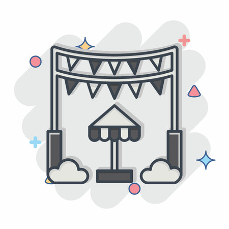 Icon Decoration. related to Amusement Park symbol. comic style. simple design editable. simple illustrationのイラスト素材
