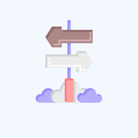 Icon Direction. related to Amusement Park symbol. flat style. simple design editable. simple illustrationのイラスト素材