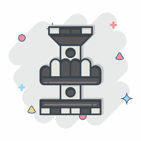 Icon Drop Tower. related to Amusement Park symbol. comic style. simple design editable. simple illustrationのイラスト素材