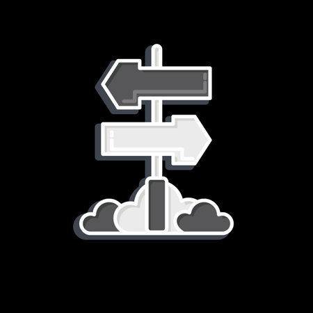 Icon Direction. related to Amusement Park symbol. glossy style. simple design editable. simple illustrationのイラスト素材