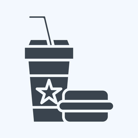 Icon Fast Food. related to Amusement Park symbol. glyph style. simple design editable. simple illustrationのイラスト素材