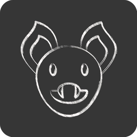 Icon Bat. related to Animal Head symbol. simple design editable. simple illustrationのイラスト素材