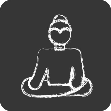 Icon Buddha. related to Thailand symbol. chalk Style. simple design editable.World Travelのイラスト素材
