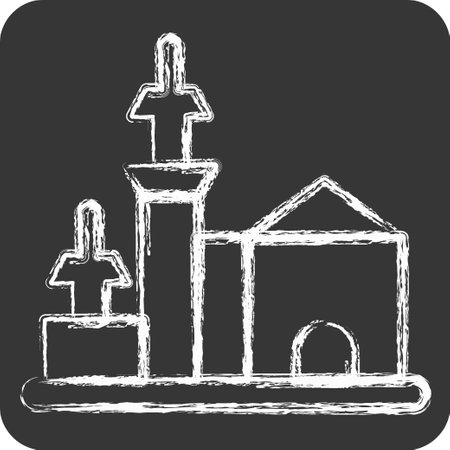 Icon Castle. suitable for education symbol. chalk Style. simple design editable. design template vectorのイラスト素材