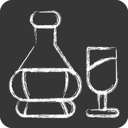 Icon Chianti. suitable for education symbol. chalk Style. simple design editable. design templateのイラスト素材