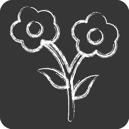 Icon Flowers. suitable for City Park symbol. chalk Style. simple design editable. design template vectorのイラスト素材