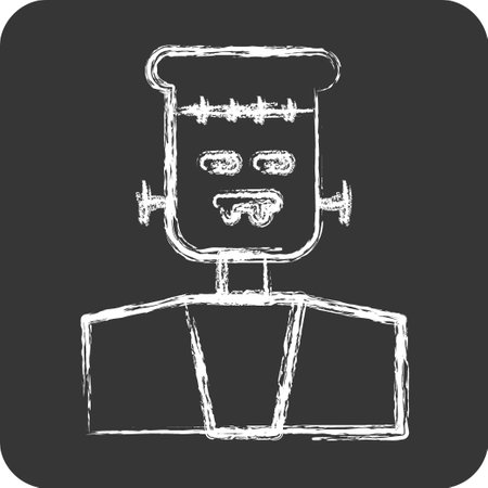 Icon Frankenstein. suitable for Halloween symbol. chalk Style. simple design editable. design template vectorのイラスト素材