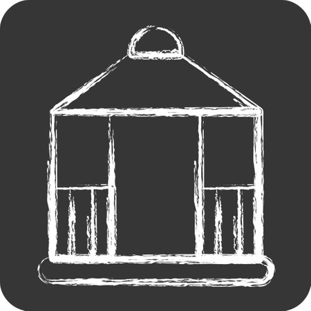 Icon Gazebo. suitable for City Park symbol. chalk Style. simple design editable. design template vectorのイラスト素材