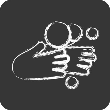 Icon Hand Washing. suitable for flu symbol. chalk Style. simple design editable. design template vectorのイラスト素材