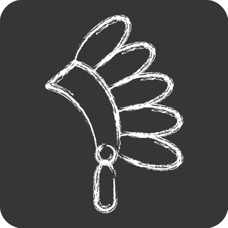 Icon Headdress. related to American Indigenous symbol. chalk Style. simple design editableのイラスト素材