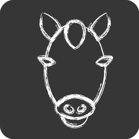 Icon Horse. related to Animal Head symbol. chalk Style. simple design editableのイラスト素材