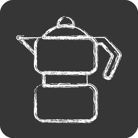 Icon Moka Pot. suitable for education symbol. chalk Style. simple design editable. design templateのイラスト素材