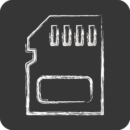 Icon Memory Card. suitable for Computer Components symbol. chalk Style. simple design editable. design template vectorのイラスト素材
