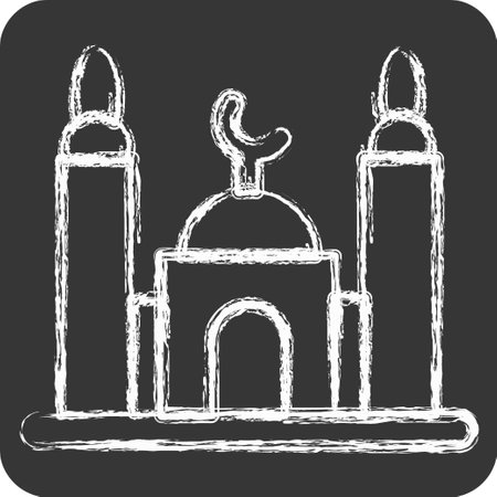 Icon Mosque. suitable for education symbol. chalk Style. simple design editable. design template vectorのイラスト素材