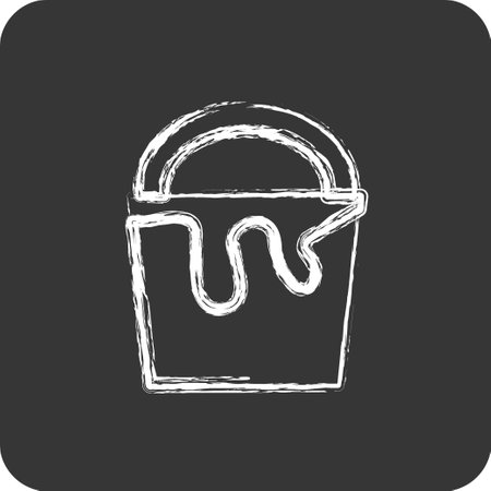 Icon Paint Bucket. suitable for building symbol. chalk Style. simple design editable. design template vectorのイラスト素材