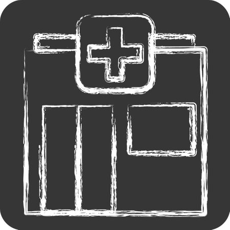Icon Pharmacy. suitable for flu symbol. chalk Style. simple design editable. design template vectorのイラスト素材