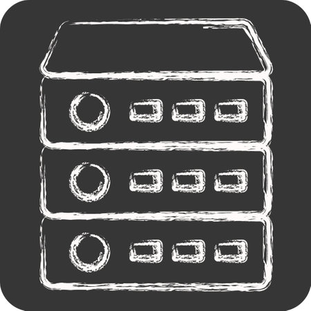 Icon Server. suitable for Computer Components symbol. chalk Style. simple design editable. design template vectorのイラスト素材