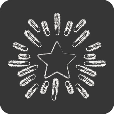 Icon Star with Rays. related to Stars symbol. chalk Style. simple design editable. simple vector iconsのイラスト素材