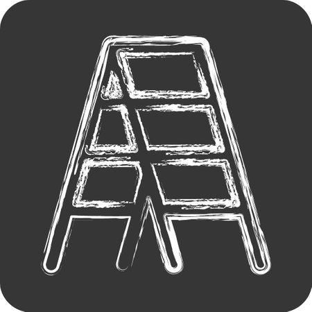 Icon Stepladder. suitable for Paint Art Tools symbol. chalk Style. simple design editable. design template vector. simple illustrationのイラスト素材