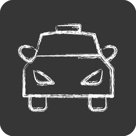 Icon Taxi. suitable for Automotive symbol. chalk Style. simple design editable. design templateのイラスト素材