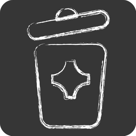 Icon Trash Can. suitable for City Park symbol. chalk Style. simple design editable. design template vectorのイラスト素材