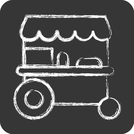 Icon Trolley Cart. related to Thailand symbol. chalk Style. simple design editable.World Travelのイラスト素材