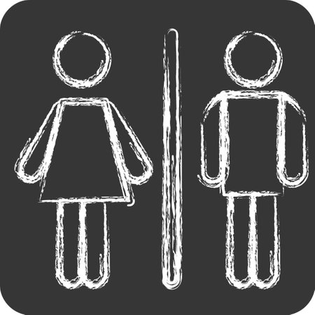 Icon WC. suitable for City Park symbol. chalk Style. simple design editable. design template vectorのイラスト素材
