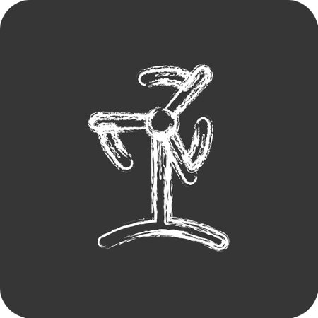 Icon Wind Turbine. suitable for Ecology symbol. chalk Style. simple design editable. design template vectorのイラスト素材