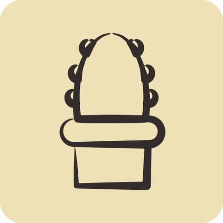 Icon Cactus. related to Flora symbol. hand drawn style. simple illustration. plant. Oak. leaf. roseのイラスト素材
