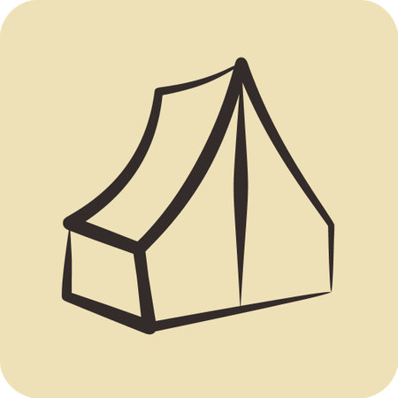 Icon Camp. suitable for education symbol. hand drawn style. simple design editable. design templateのイラスト素材