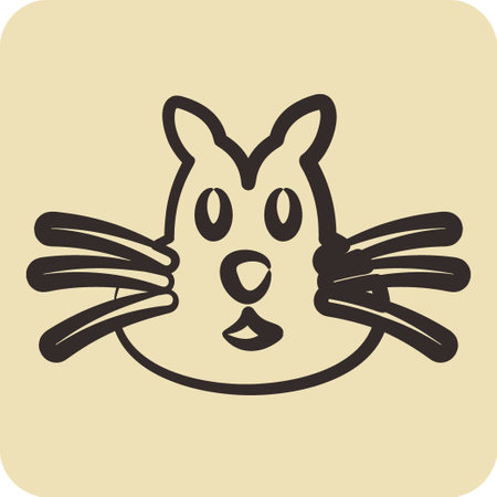 Icon Chipmunk. related to Animal Head symbol. hand drawn style. simple design editableのイラスト素材