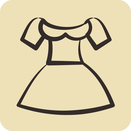 Icon Dirndl. suitable for education symbol. hand drawn style. simple design editable. design templateのイラスト素材