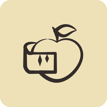 Icon Eco Food. suitable for Ecology symbol. hand drawn style. simple design editable. design templateのイラスト素材