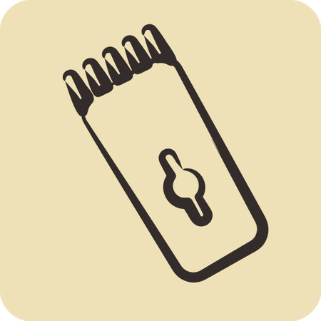 Icon Hair Clipper. suitable for Barbershop symbol. hand drawn style. simple design editable. design template vector. simple illustrationのイラスト素材