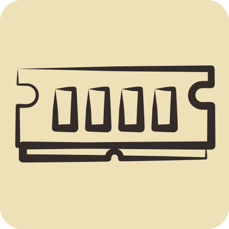 Icon RAM. suitable for Computer Components symbol. hand drawn style. simple design editable. design template vectorのイラスト素材