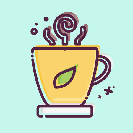 Icon Cup Of Tea. related to Tea symbol. MBE style. simple design editable. simple illustration. green teaのイラスト素材