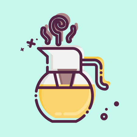 Icon Glass Teaport. related to Tea symbol. MBE style. simple design editable. simple illustration. green teaのイラスト素材