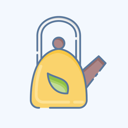 Icon Kettle. related to Tea symbol. doodle style. simple design editable. simple illustration. green teaのイラスト素材