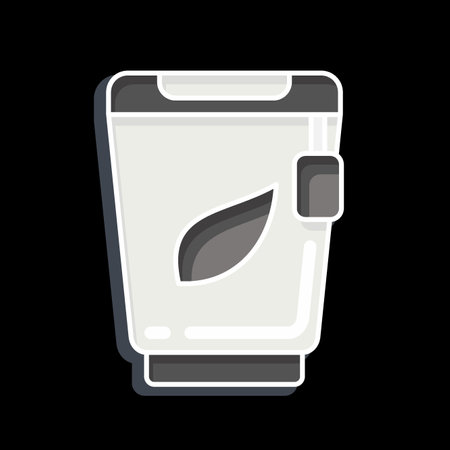 Icon Papercup. related to Tea symbol. glossy style. simple design editable. simple illustration. green teaのイラスト素材