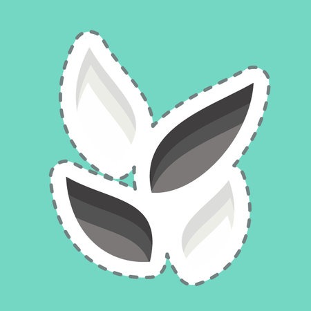 Sticker line cut Leaf Tea. related to Tea symbol. simple design editable. simple illustration. green teaのイラスト素材