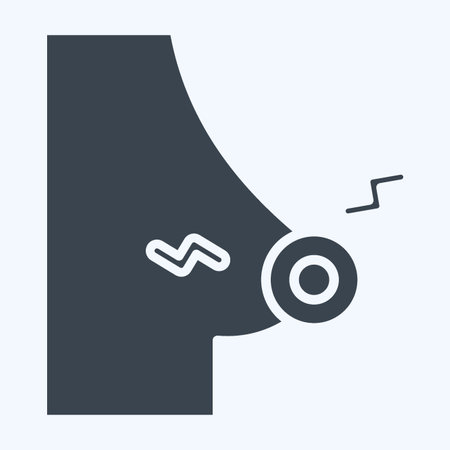 Icon Chest Pain. related to Body Ache symbol. glyph style. simple design editable. simple illustrationのイラスト素材